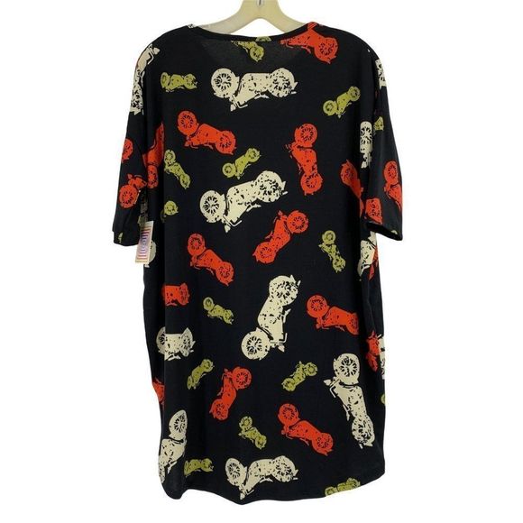 Womens LuLaRoe Irma Tunic Top Motorcyle Print XS NWT Black 0439 - Picture 5 of 7